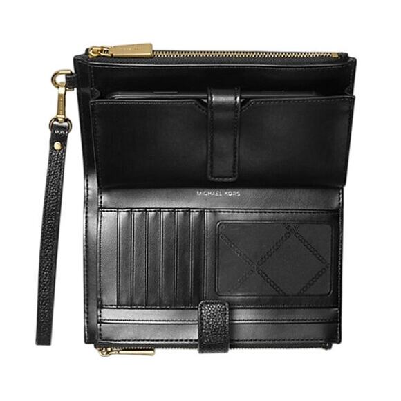 MICHAEL Michael Kors Adele Leather Leopard Print Calf Hair Smartphone Wallet - Picture 2 of 6